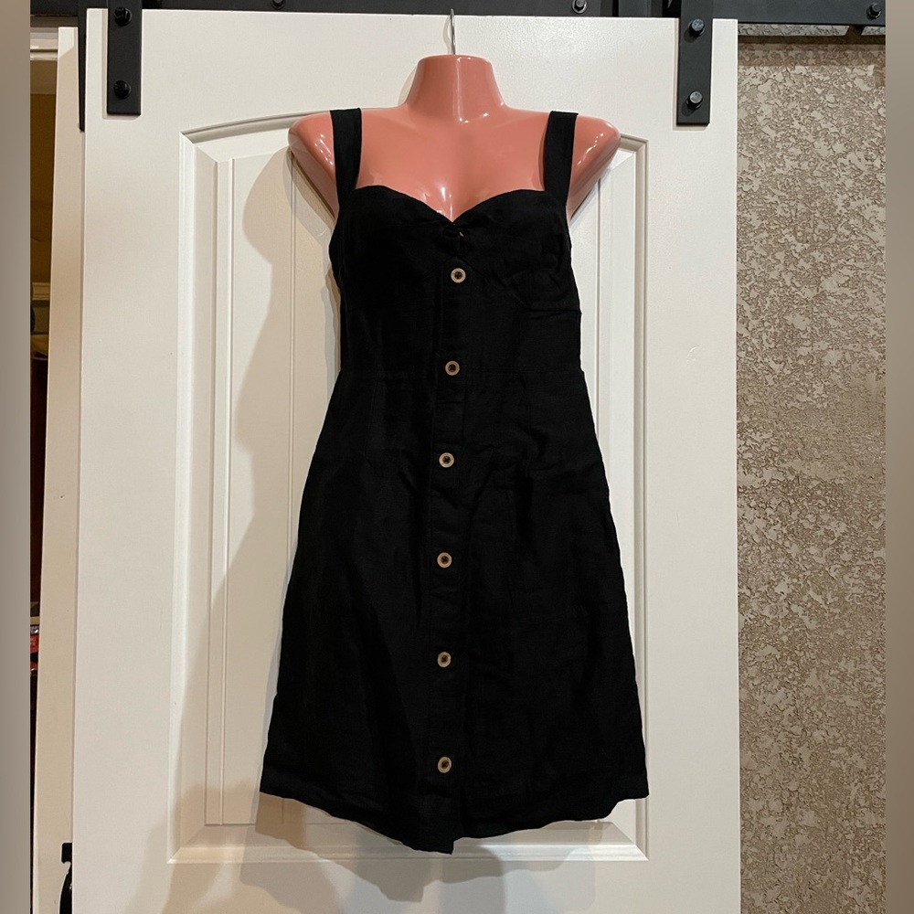 Maeve by Anthropologie XS linen blend button dress lined w/pockets